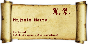 Mojzsis Netta névjegykártya
